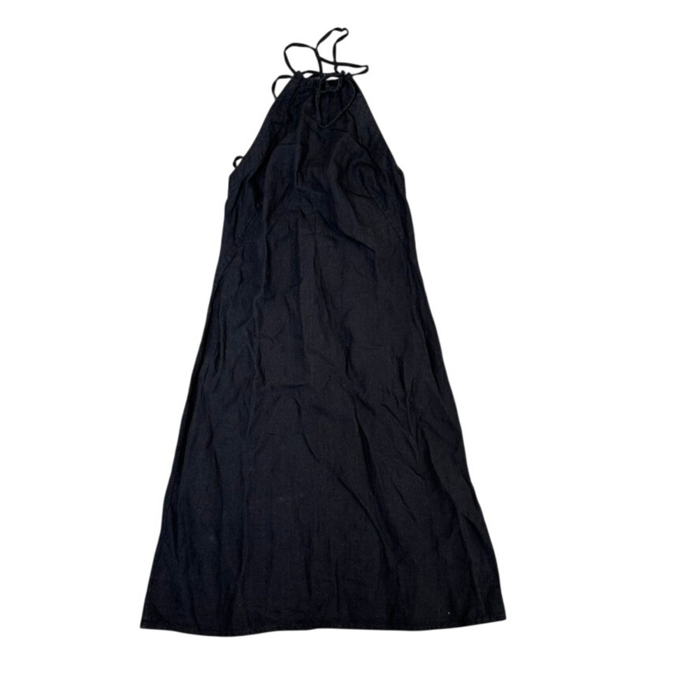 NWT French Connection Black 100% Linen Halter Midi Dress Size P NWT